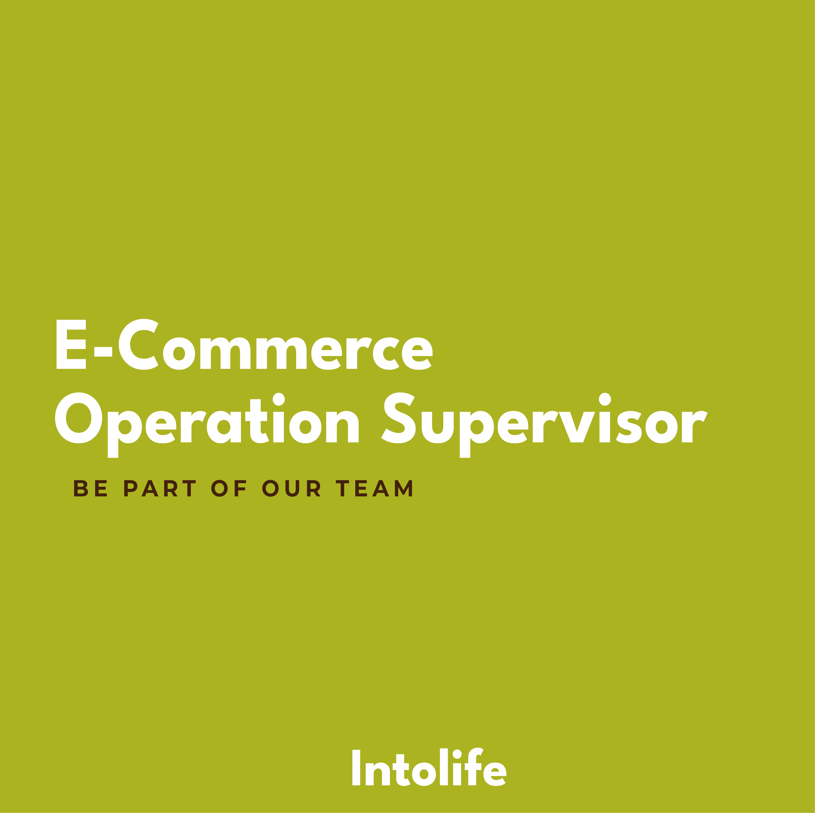 E-Commerce Operation Supervisor From ESINTOLIFE