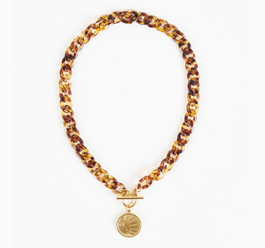 Carey Necklace with Gold Coin Pendant