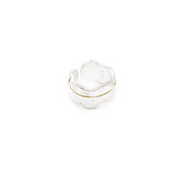 Irregular Sterling Silver With 14K Gold Plated Adjustable Ring
