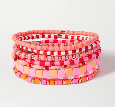 Eight enamel bracelets