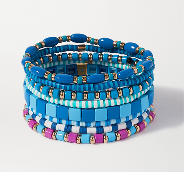 Eight enamel bracelets