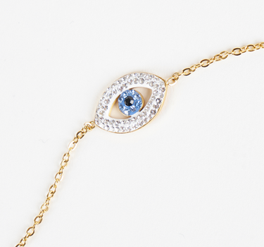 Blue Evil Eye Gold Bracelet