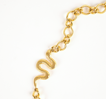 Gold Texture Snake Necklace