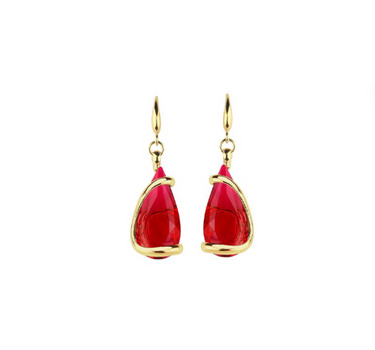 Red Crystal drop earring