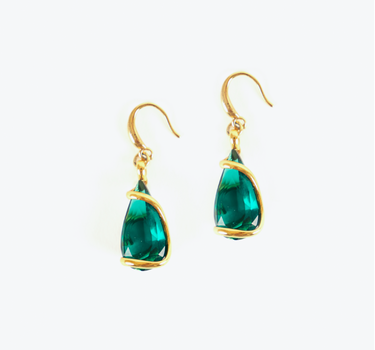 Green Crystal drop earring