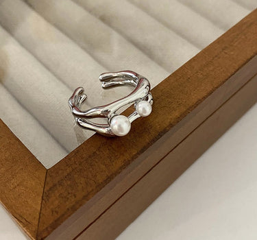 Sterling Silver Freshwater Pearl Adjustable Ring