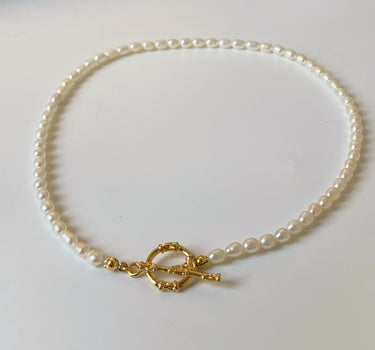 Freshwater Pearl Ball Necklace in Gold Necklace