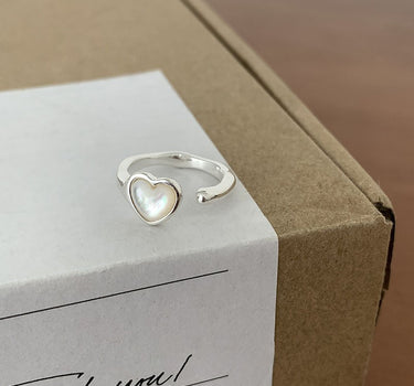 Heart Shaped 925 Sterling Silver Open Ring