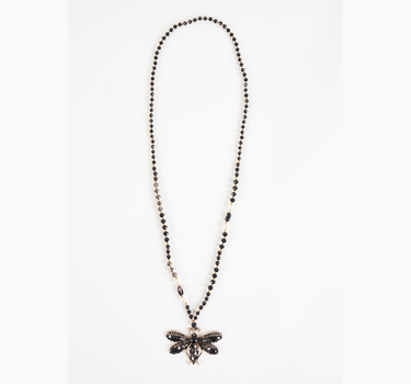 Pearl Chain Necklace with Bee Pendant