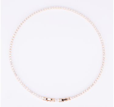Round cut, White, Gold-tone plated Necklace